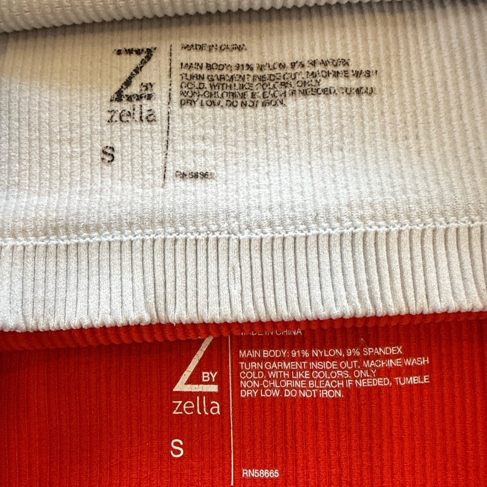 Zella Ribbed Cropped Tank Bundle Size S (2) Red & Gray Racerback Athletic Tops - Picture 3 of 3